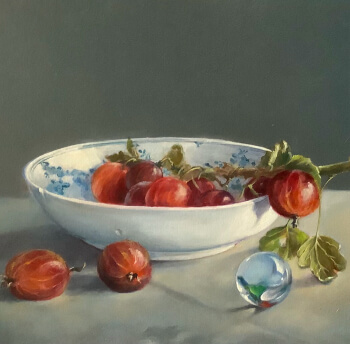 Kruisbessen, 2023 - 24x18 - olie op paneel